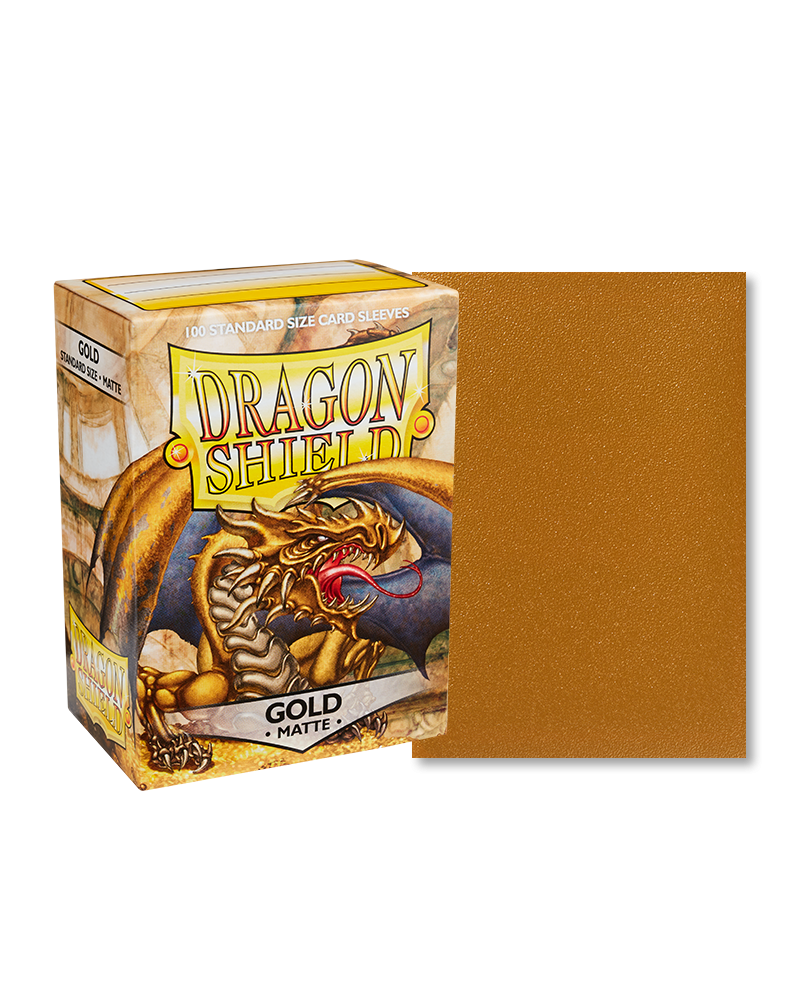 Dragon Shield Gold Matte 100 Standard Size Card Sleeves – Heroes and Games