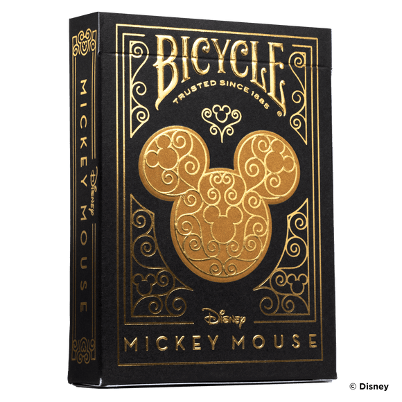 Disney Mickey Mouse inspired Black and Gold Playing Cards by Bicycle