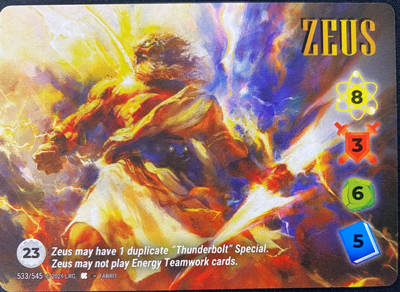 Overpower World Legends: Zeus 533 Ultra Rare Non-foil
