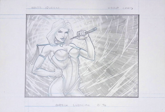 Overpower Original Artwork Marvel White Queen Character Card