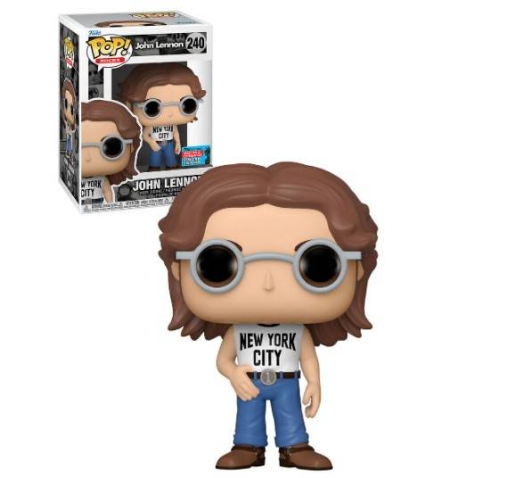 Funko Pop Rocks 240 John Lennon in NYC T-Shirt 2021 Fall Convention Limited Edition
