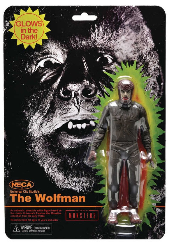 The Wolf Man Universal Monsters Retro Glow In The Dark 7in Action Figure