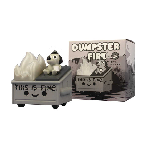 This Is Fine Dumpster Fire Newsprint Edition Vinyl Figure
