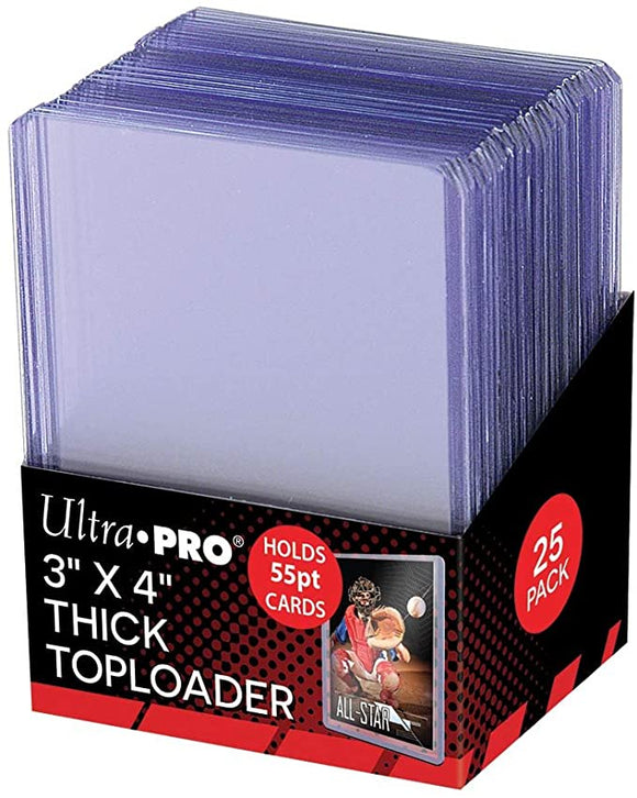 Ultra Pro 3” x 4” Thick Toploader 25 Pack Holds 55pt Cards