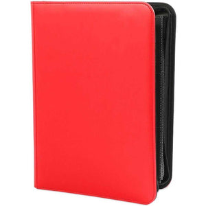 Vivid 9 Pocket Zippered Pro Binder Red