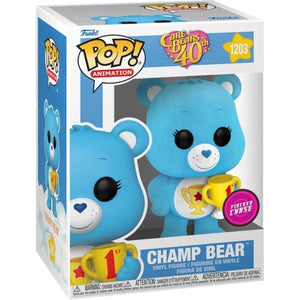 Pop Animation Care Bears 40th Champ Bear Fl Chase Vinyl Figure