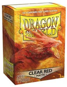 Dragon Shield Clear Red Matte 100 Standard Size Sleeves