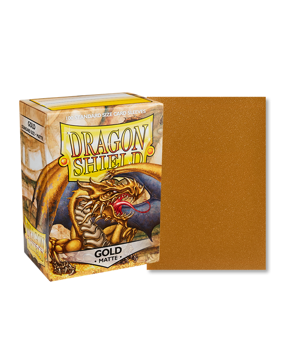 Dragon Shield Gold Matte 100 Standard Size Card Sleeves