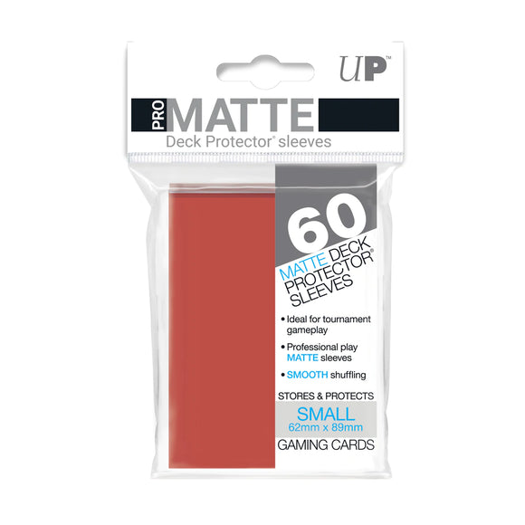 Matte Deck Protector Sleeves Small Red 60 Ct