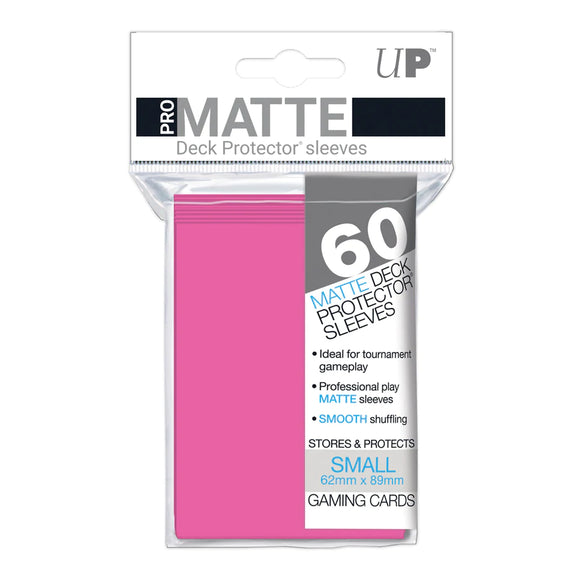 Matte Deck Protector Sleeves Small Pink 60 Ct