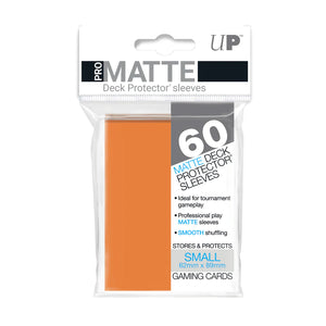 Matte Deck Protector Sleeves Small Orange 60 Ct