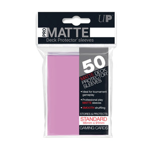 Matte Deck Protector Sleeves Pink Standard 50 Ct