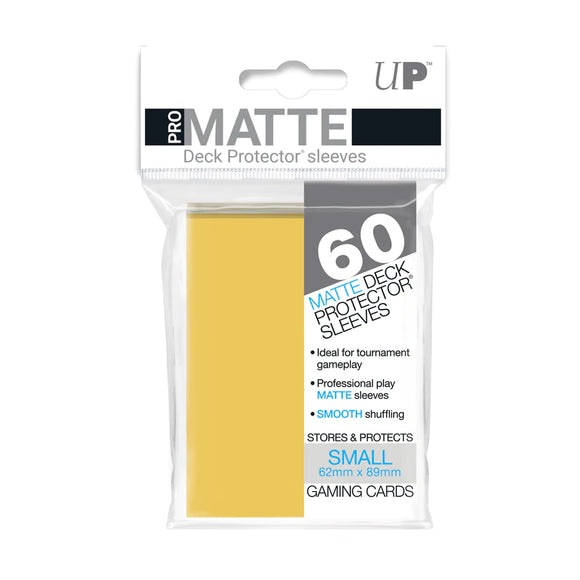 Matte Deck Protector Sleeves Small Yellow 60 Ct