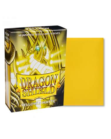 Dragon Shield Yellow Matte 60 Japanese Size Sleeves Heroes and Games Dragon Shield Yellow Matte 60 Japanese Size Sleeves Heroes and Games